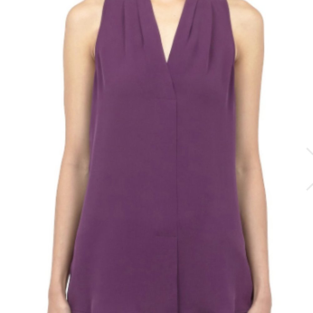 THEORY Hylin Womens Purple 100% Silk Blouse Sleeve